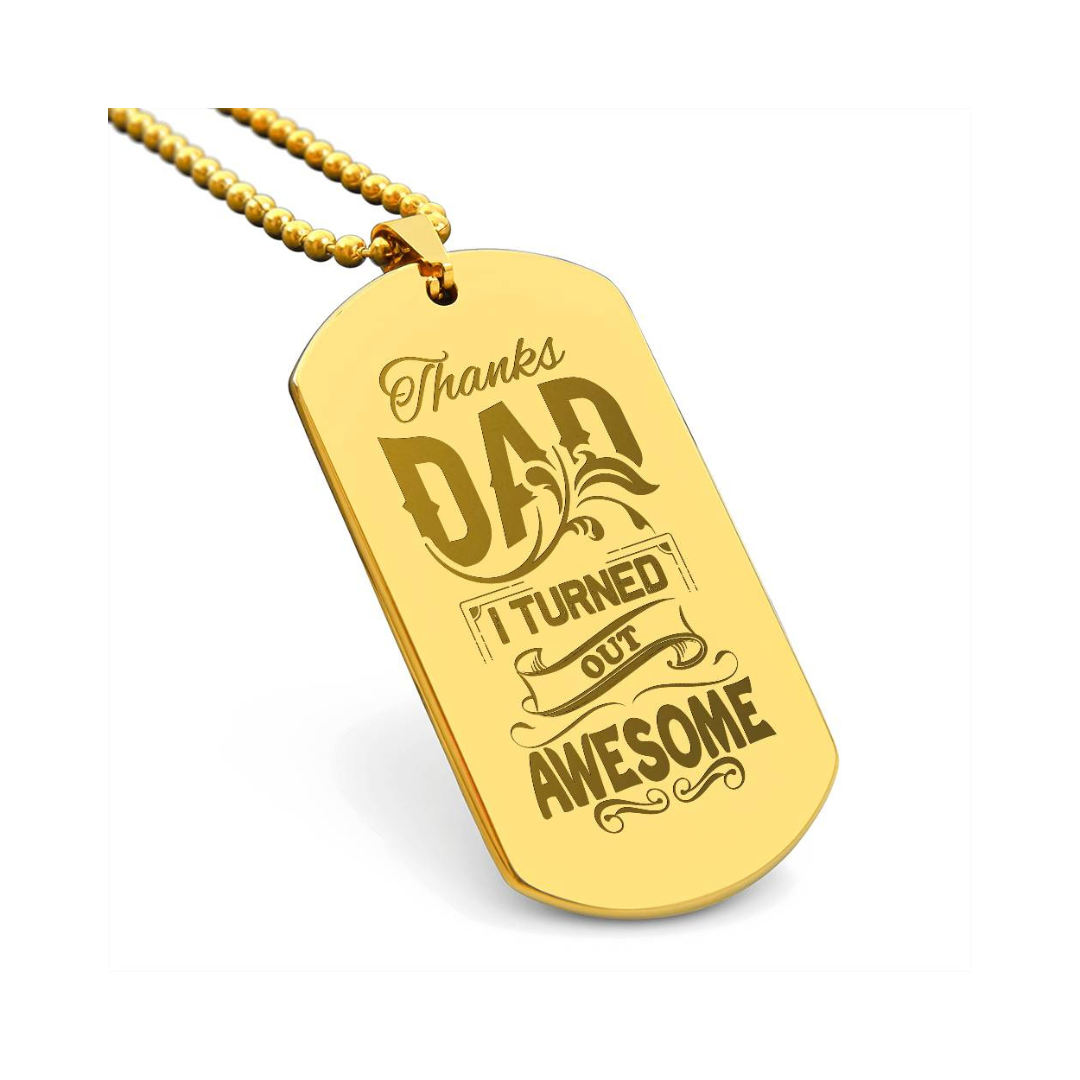 Surprise your loved one by giving them this unique and eye catching Engraved Dog Tag Necklace! It's a classic, yet stylish statement piece that is sure to spark conversation.