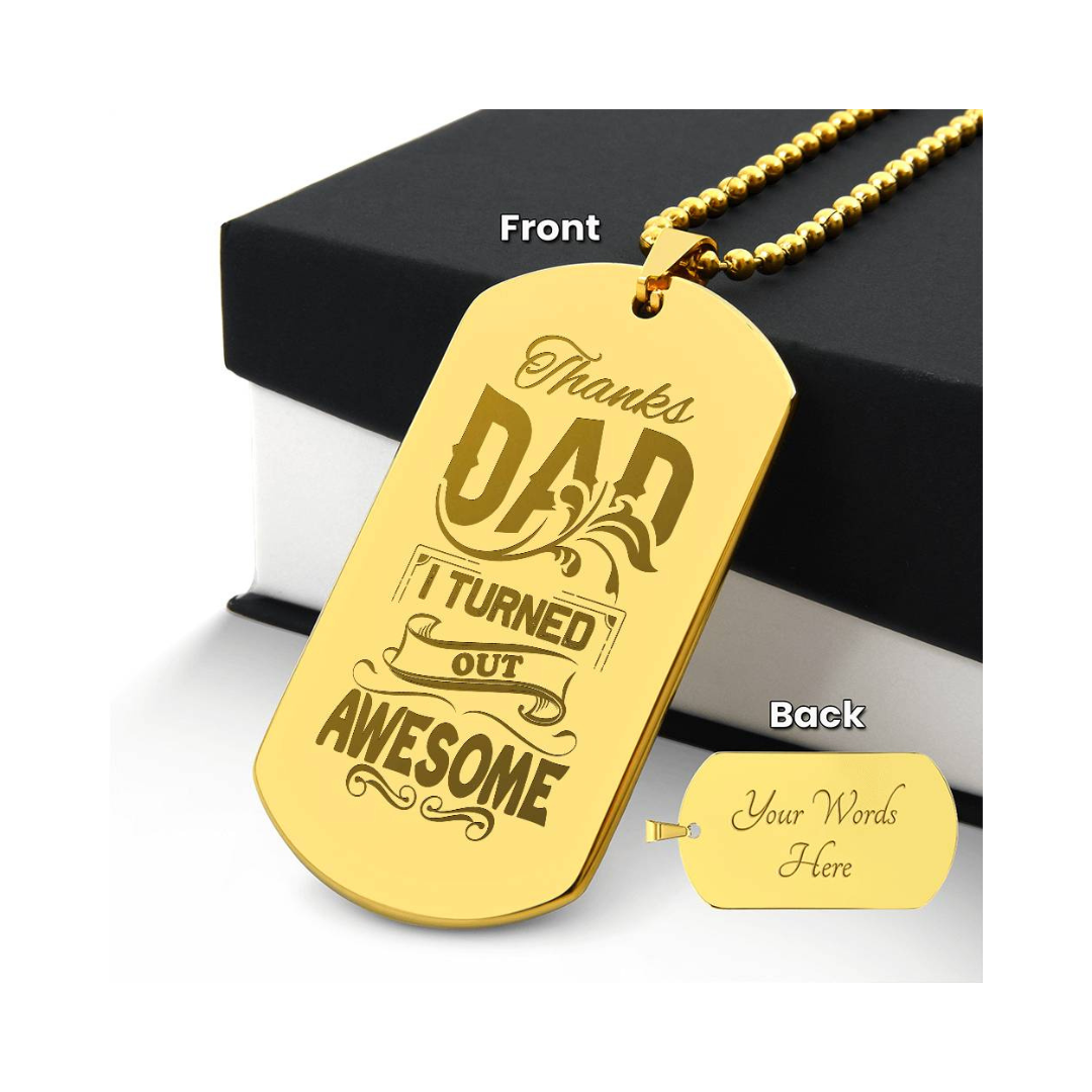 Surprise your loved one by giving them this unique and eye catching Engraved Dog Tag Necklace! It's a classic, yet stylish statement piece that is sure to spark conversation.