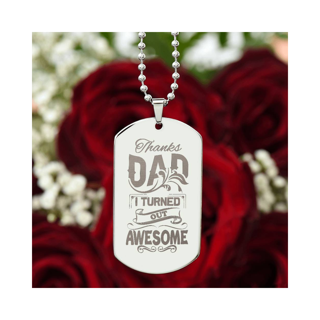Surprise your loved one by giving them this unique and eye catching Engraved Dog Tag Necklace! It's a classic, yet stylish statement piece that is sure to spark conversation.