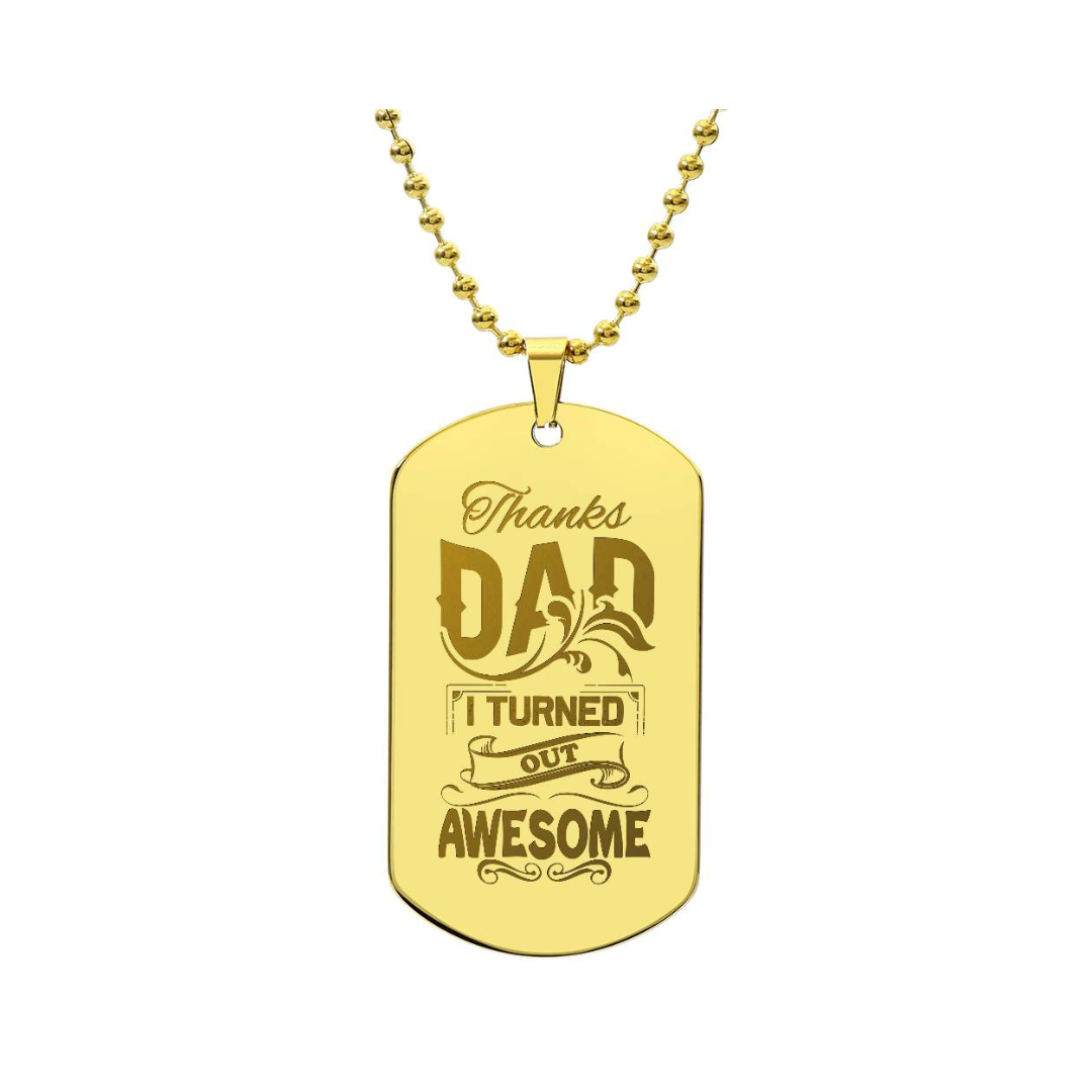 Surprise your loved one by giving them this unique and eye catching Engraved Dog Tag Necklace! It's a classic, yet stylish statement piece that is sure to spark conversation.