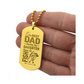 Engraved Dog Tag Necklace - The Best Dad Teaches His Daughter How To Fight