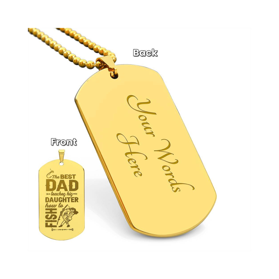 Engraved Dog Tag Necklace - The Best Dad Teaches His Daughter How To Fight