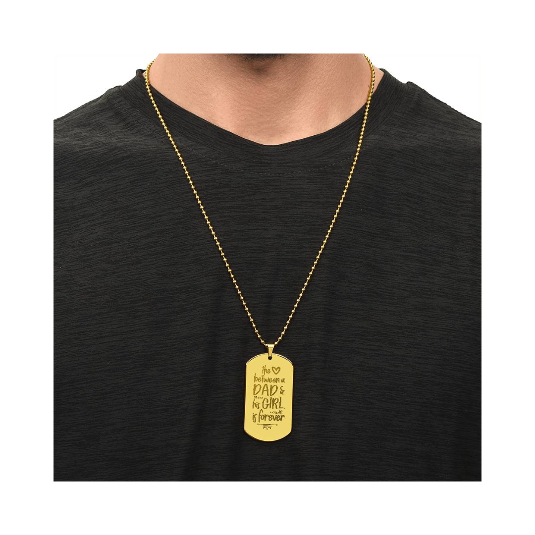 Surprise your loved one by giving them this unique and eye catching Engraved Dog Tag Necklace! It's a classic, yet stylish statement piece that is sure to spark conversation.