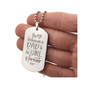 Surprise your loved one by giving them this unique and eye catching Engraved Dog Tag Necklace! It's a classic, yet stylish statement piece that is sure to spark conversation.