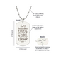 Surprise your loved one by giving them this unique and eye catching Engraved Dog Tag Necklace! It's a classic, yet stylish statement piece that is sure to spark conversation.