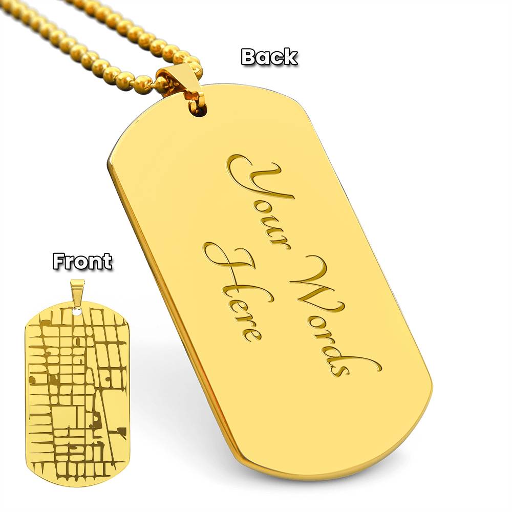 Celebrate life’s most special locations with this stunning Engraved Dog Tag Map Necklace. Whether it’s the place where you first met, said “I do,” or found your forever home, this unique keepsake makes for a perfect gift for any occasion.&nbsp;