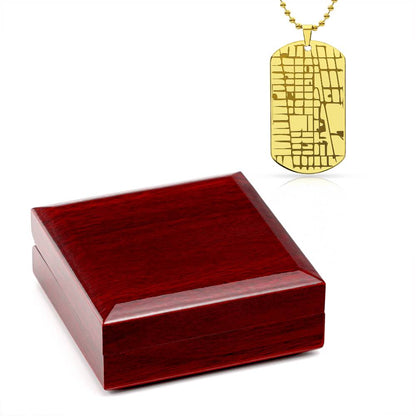 Celebrate life’s most special locations with this stunning Engraved Dog Tag Map Necklace. Whether it’s the place where you first met, said “I do,” or found your forever home, this unique keepsake makes for a perfect gift for any occasion.&nbsp;