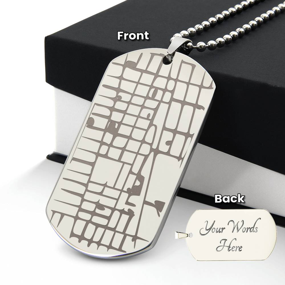 Celebrate life’s most special locations with this stunning Engraved Dog Tag Map Necklace. Whether it’s the place where you first met, said “I do,” or found your forever home, this unique keepsake makes for a perfect gift for any occasion.&nbsp;