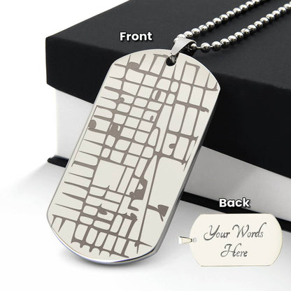 Celebrate life’s most special locations with this stunning Engraved Dog Tag Map Necklace. Whether it’s the place where you first met, said “I do,” or found your forever home, this unique keepsake makes for a perfect gift for any occasion.&nbsp;