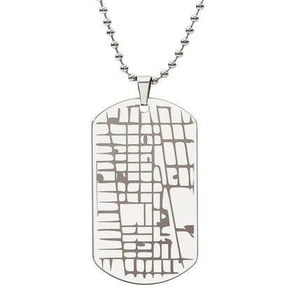 Celebrate life’s most special locations with this stunning Engraved Dog Tag Map Necklace. Whether it’s the place where you first met, said “I do,” or found your forever home, this unique keepsake makes for a perfect gift for any occasion.&nbsp;