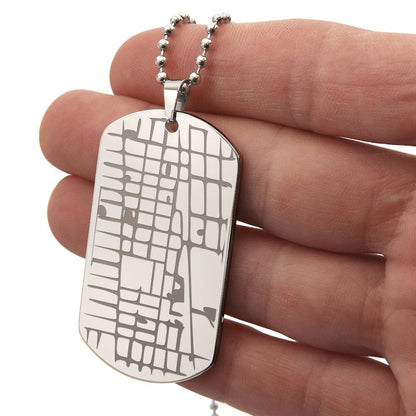 Celebrate life’s most special locations with this stunning Engraved Dog Tag Map Necklace. Whether it’s the place where you first met, said “I do,” or found your forever home, this unique keepsake makes for a perfect gift for any occasion.&nbsp;