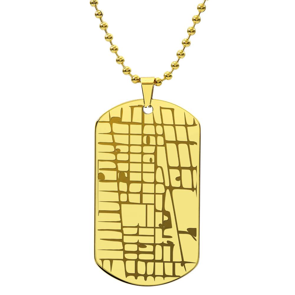 Celebrate life’s most special locations with this stunning Engraved Dog Tag Map Necklace. Whether it’s the place where you first met, said “I do,” or found your forever home, this unique keepsake makes for a perfect gift for any occasion.&nbsp;