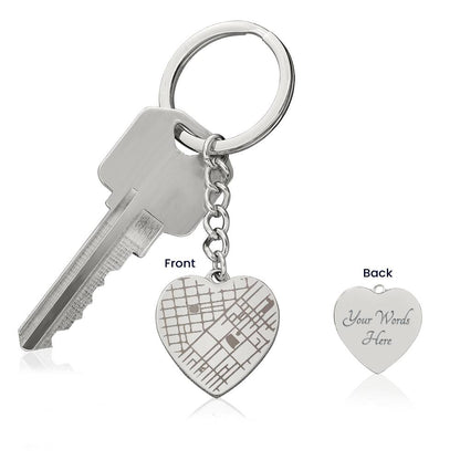 Celebrate life’s most special locations with this stunning Engraved Heart Map Keychain. Whether it’s the place where you first met, said “I do,” or found your forever home, this unique keepsake makes for a perfect gift for any occasion.&nbsp;