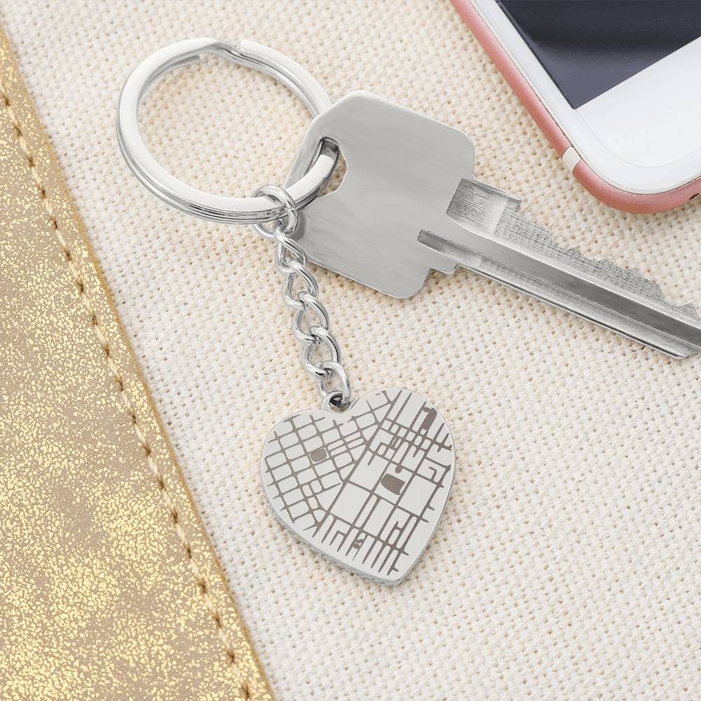 Celebrate life’s most special locations with this stunning Engraved Heart Map Keychain. Whether it’s the place where you first met, said “I do,” or found your forever home, this unique keepsake makes for a perfect gift for any occasion.&nbsp;