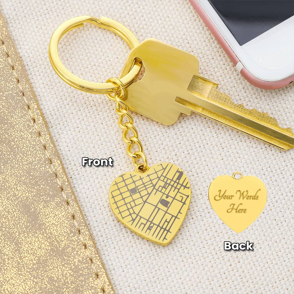 Celebrate life’s most special locations with this stunning Engraved Heart Map Keychain. Whether it’s the place where you first met, said “I do,” or found your forever home, this unique keepsake makes for a perfect gift for any occasion.&nbsp;