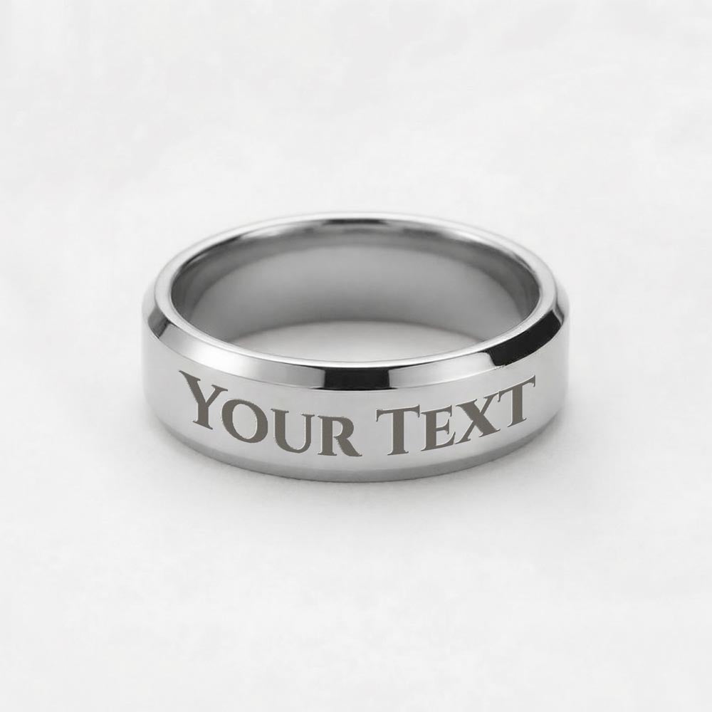 The Engraved Men's Ring lets you add a personal touch with a custom message engraved right onto the band — up to 25 characters of anything meaningful. A name, a date, a few words only the two of you understand. This is the kind of gift that gets worn every single day.
