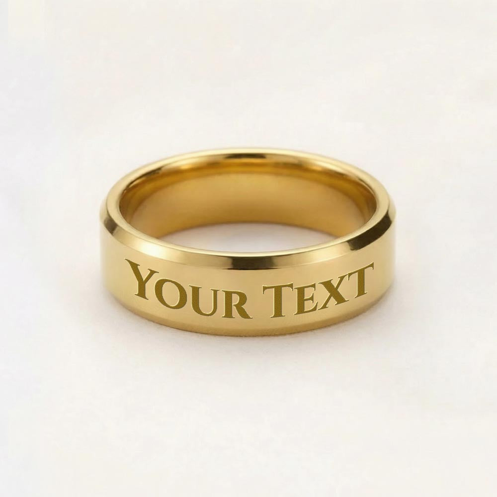 The Engraved Men's Ring lets you add a personal touch with a custom message engraved right onto the band — up to 25 characters of anything meaningful. A name, a date, a few words only the two of you understand. This is the kind of gift that gets worn every single day.