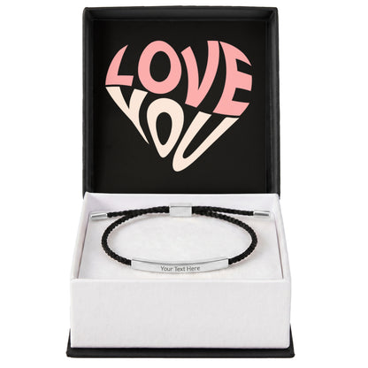 Celebrate life’s most meaningful moments with a piece that is as unique as the person wearing it. Whether it's a message for a loved one or a bold statement of your own, this bracelet turns sentiment into a wearable work of art.