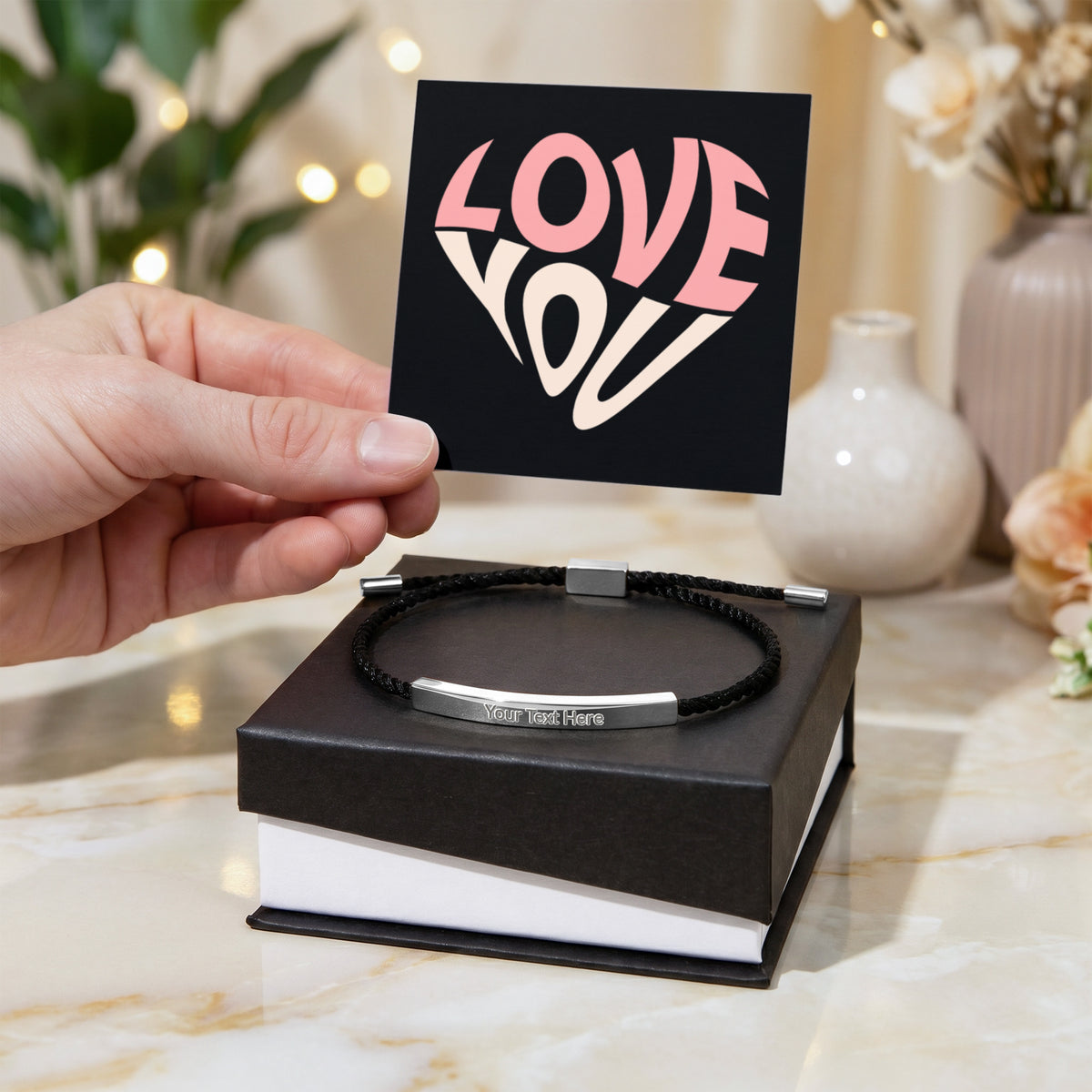 Celebrate life’s most meaningful moments with a piece that is as unique as the person wearing it. Whether it's a message for a loved one or a bold statement of your own, this bracelet turns sentiment into a wearable work of art.