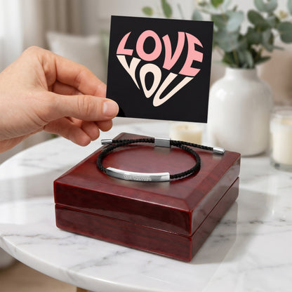 Celebrate life’s most meaningful moments with a piece that is as unique as the person wearing it. Whether it's a message for a loved one or a bold statement of your own, this bracelet turns sentiment into a wearable work of art.