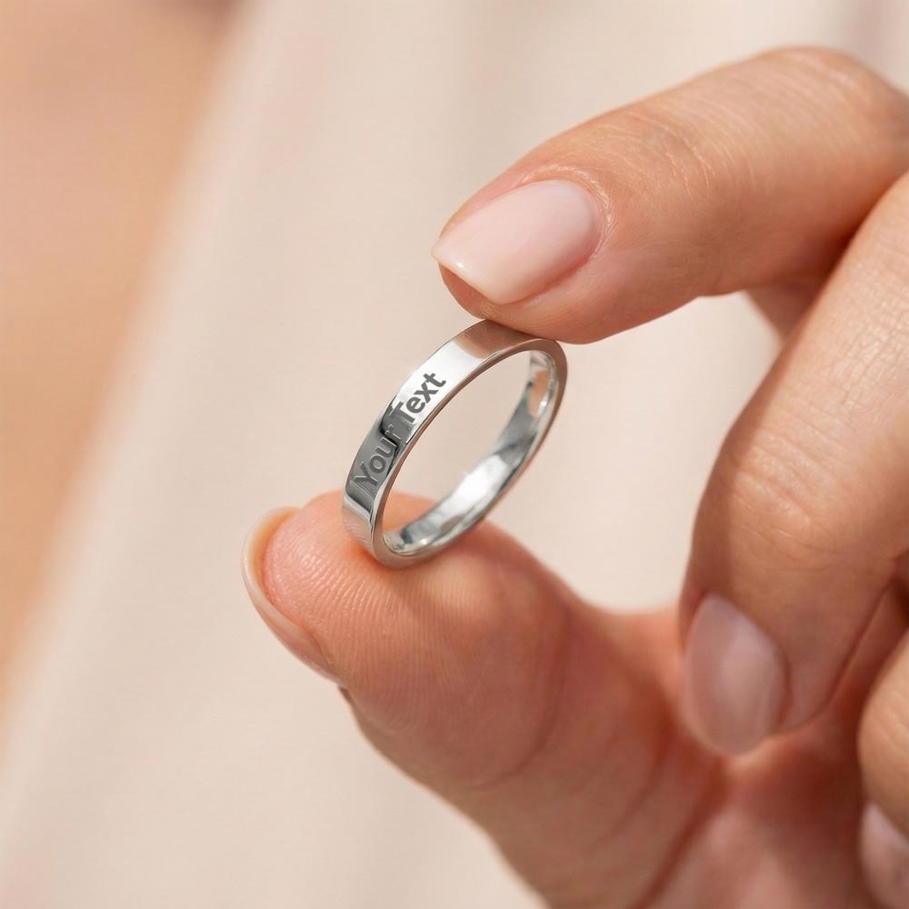 Make it meaningful. Surprise her with a custom engraved ring she'll treasure forever!
The Engraved Women's Ring lets you add a heartfelt personal touch with a custom message engraved right onto the band — up to 25 characters of anything meaningful. 