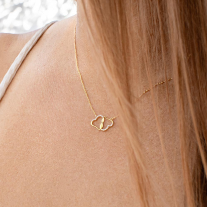 Everlasting Love Necklace, Infinity Necklace, 10K solid yellow gold, Women Necklace, Interlocking Heart Pendant, Valentine Gift for Her