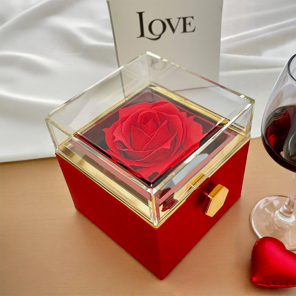 Forever Love Necklace with Rotating Rose Gift Box