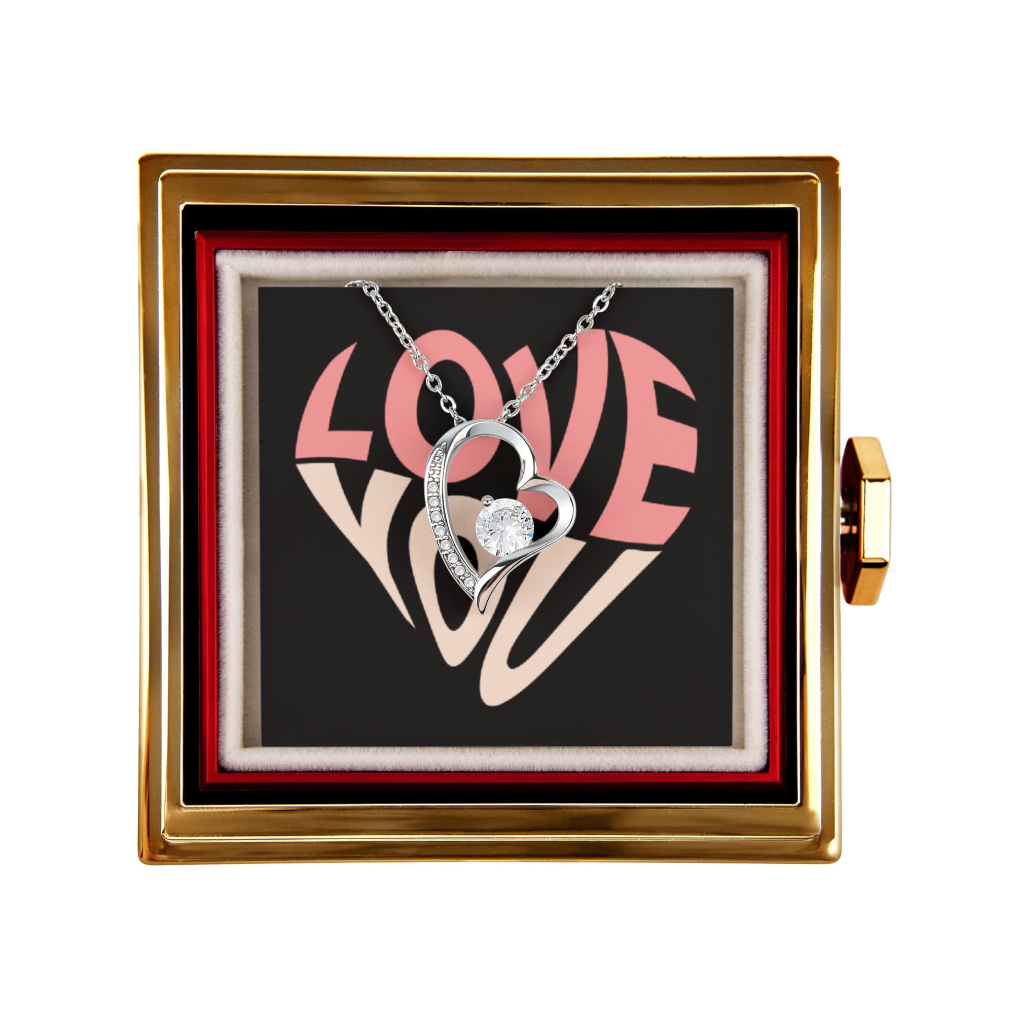 Forever Love Necklace with Rotating Rose Gift Box