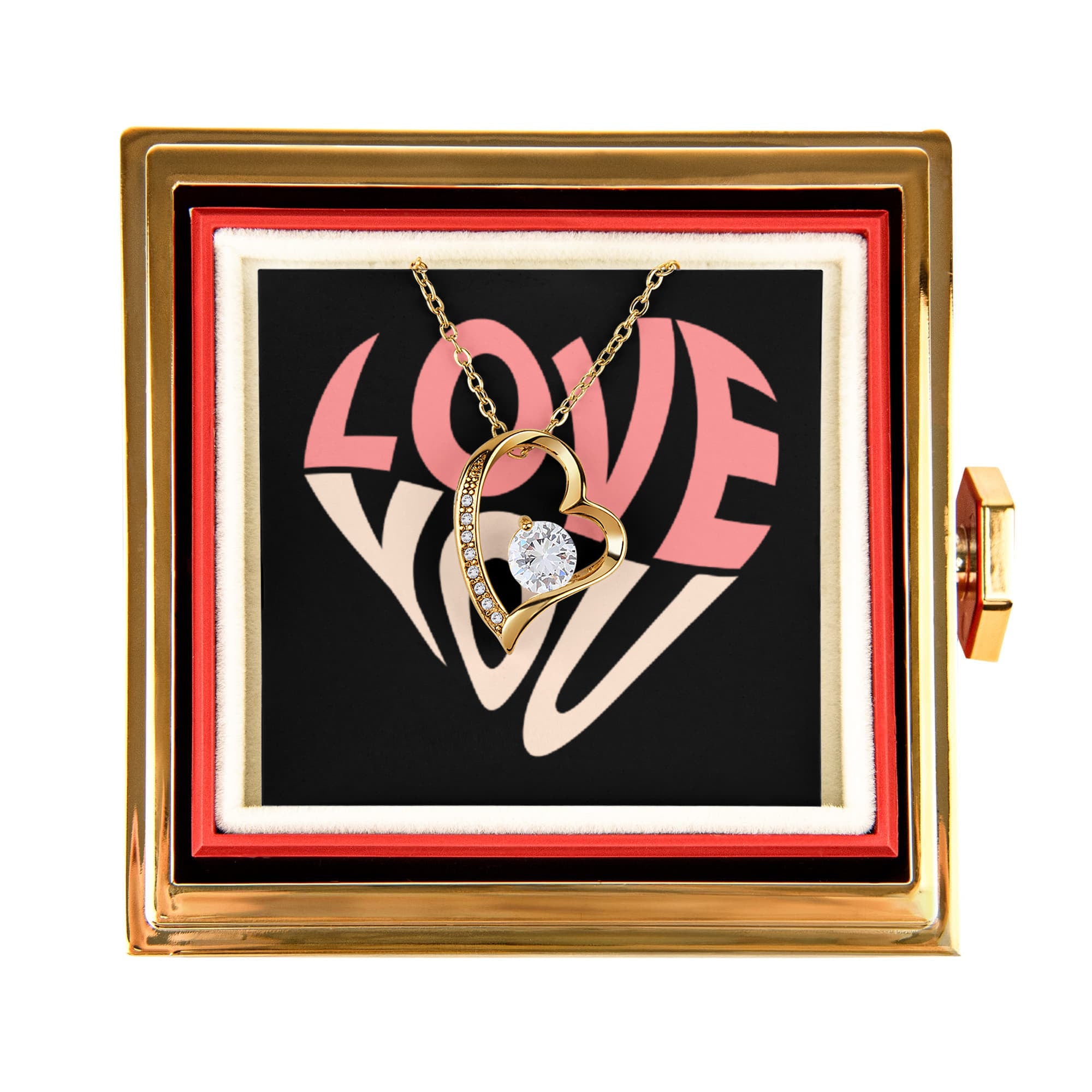 Forever Love Necklace with Rotating Rose Gift Box