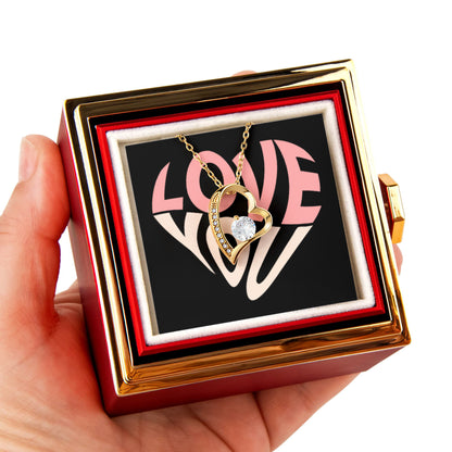 Forever Love Necklace with Rotating Rose Gift Box