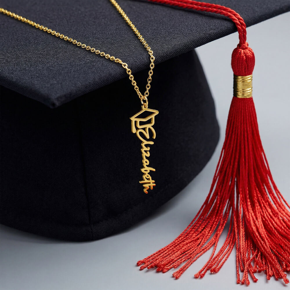 Celebrate a once-in-a-lifetime achievement with a keepsake they’ll treasure forever. Our Graduation Name Necklace is a meaningful and stylish way to honor their hard work, perseverance, and success.
