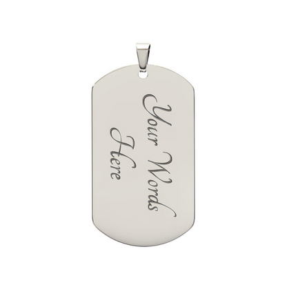 Graphic Dog Tag Pendant + Necklace - Bull, Personalized Military Dog tag, Men Engraved Necklace, Personalized jewelry gift for him