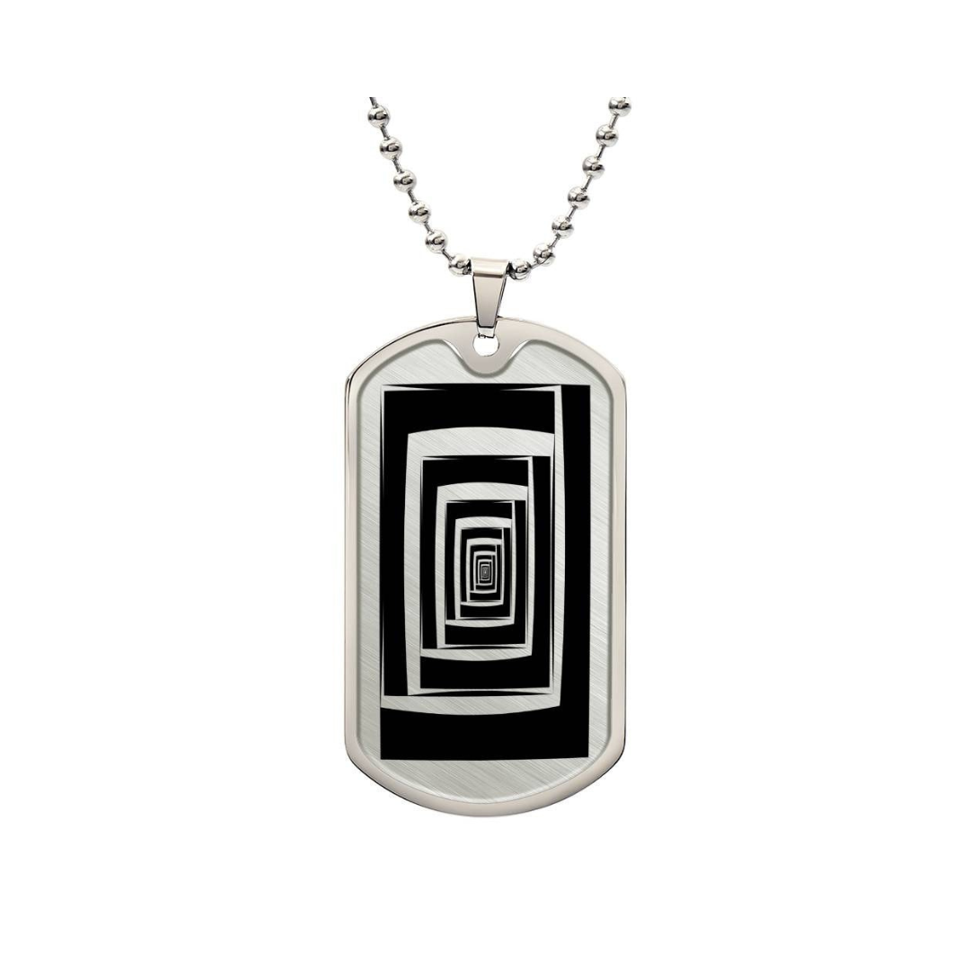 Graphic Dog Tag Pendant + Necklace - Bull, Personalized Military Dog tag, Men Engraved Necklace, Personalized jewelry gift for him