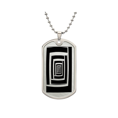 Graphic Dog Tag Pendant + Necklace - Bull, Personalized Military Dog tag, Men Engraved Necklace, Personalized jewelry gift for him