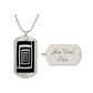 Graphic Dog Tag Pendant + Necklace - Bull, Personalized Military Dog tag, Men Engraved Necklace, Personalized jewelry gift for him