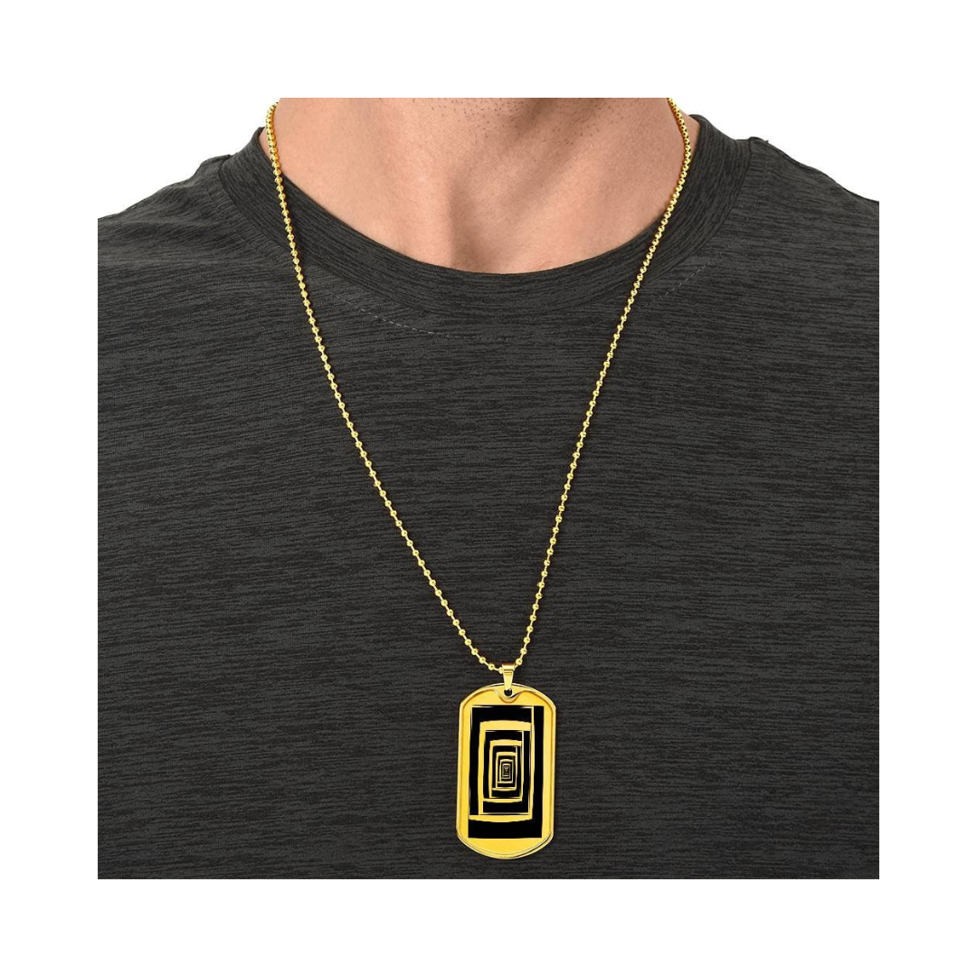Graphic Dog Tag Pendant + Necklace - Bull, Personalized Military Dog tag, Men Engraved Necklace, Personalized jewelry gift for him