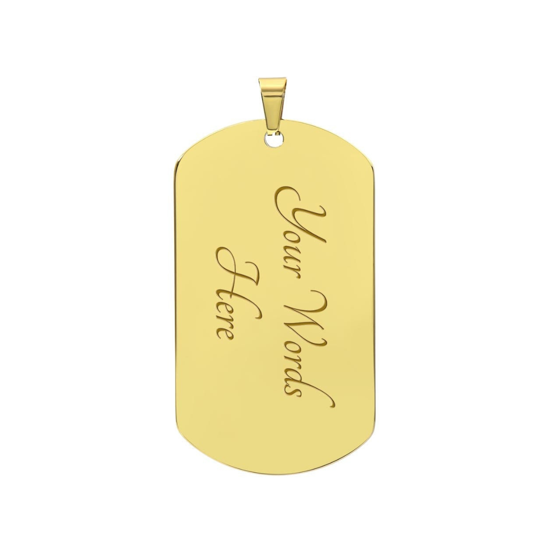 Graphic Dog Tag Pendant + Necklace - Bull, Personalized Military Dog tag, Men Engraved Necklace, Personalized jewelry gift for him