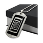 Graphic Dog Tag Pendant + Necklace - Bull, Personalized Military Dog tag, Men Engraved Necklace, Personalized jewelry gift for him