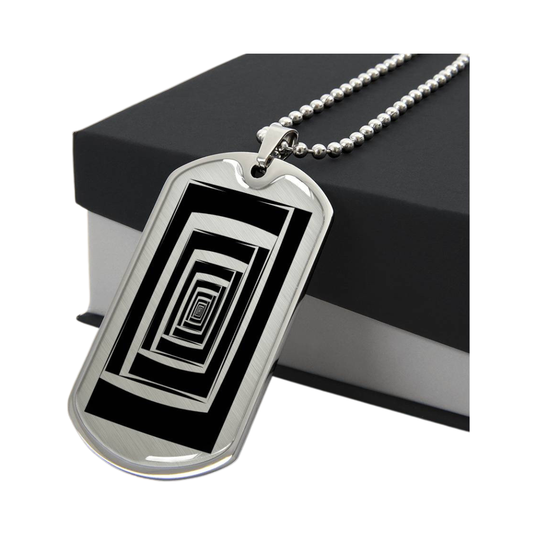 Graphic Dog Tag Pendant + Necklace - Bull, Personalized Military Dog tag, Men Engraved Necklace, Personalized jewelry gift for him