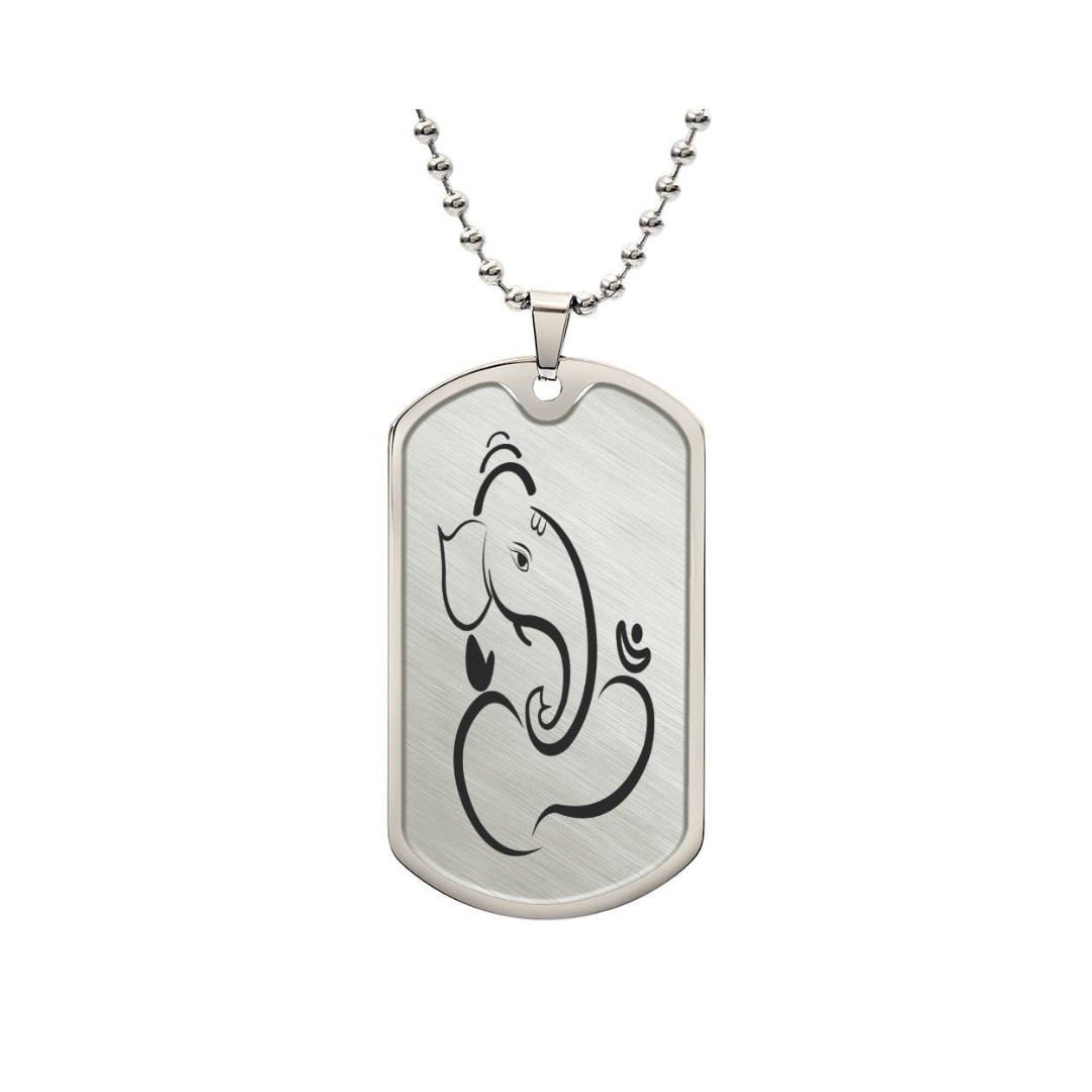 Graphic Dog Tag Pendant + Necklace - Bull, Personalized Military Dog tag, Men Engraved Necklace, Personalized jewelry gift for him