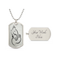 Graphic Dog Tag Pendant + Necklace - Bull, Personalized Military Dog tag, Men Engraved Necklace, Personalized jewelry gift for him