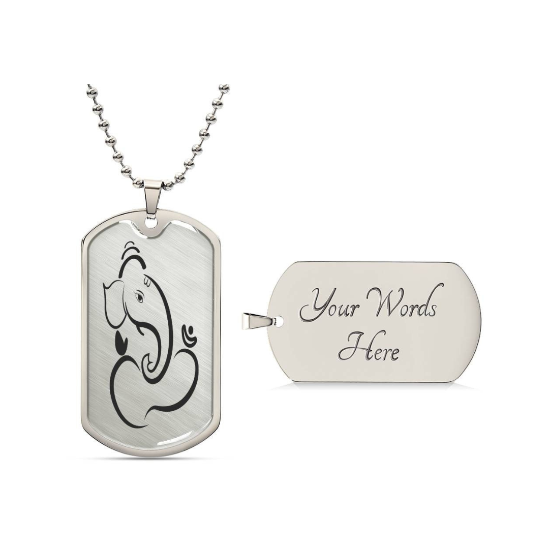 Graphic Dog Tag Pendant + Necklace - Bull, Personalized Military Dog tag, Men Engraved Necklace, Personalized jewelry gift for him