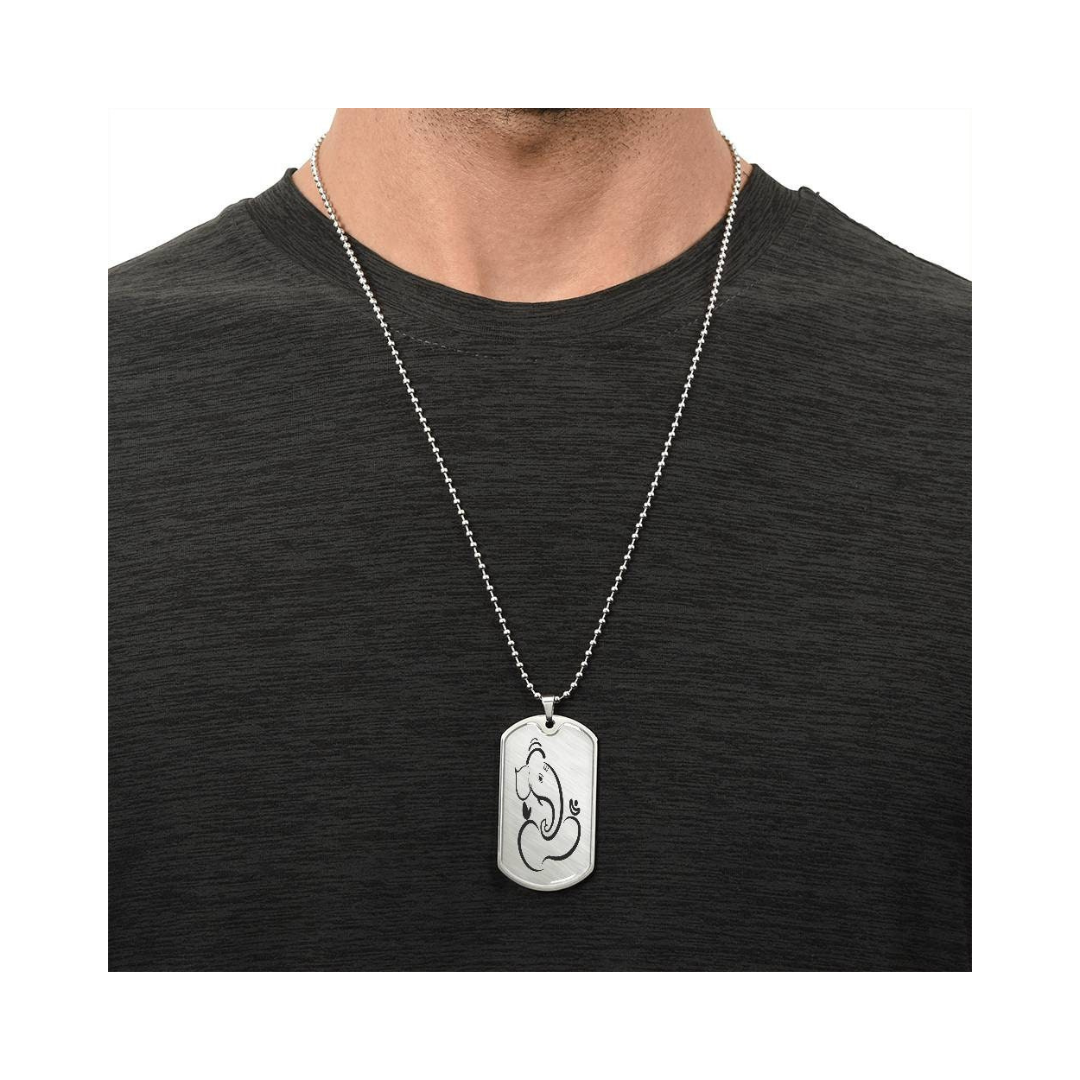 Graphic Dog Tag Pendant + Necklace - Bull, Personalized Military Dog tag, Men Engraved Necklace, Personalized jewelry gift for him