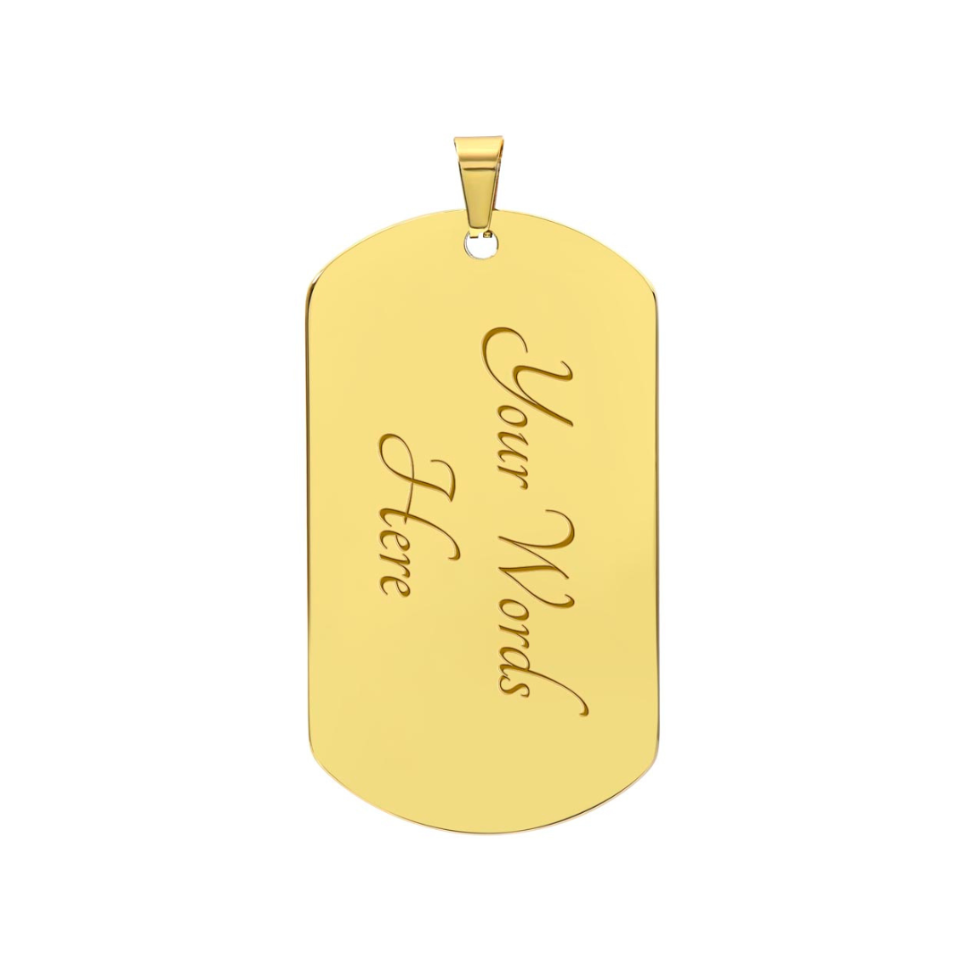 Graphic Dog Tag Pendant + Necklace - Bull, Personalized Military Dog tag, Men Engraved Necklace, Personalized jewelry gift for him