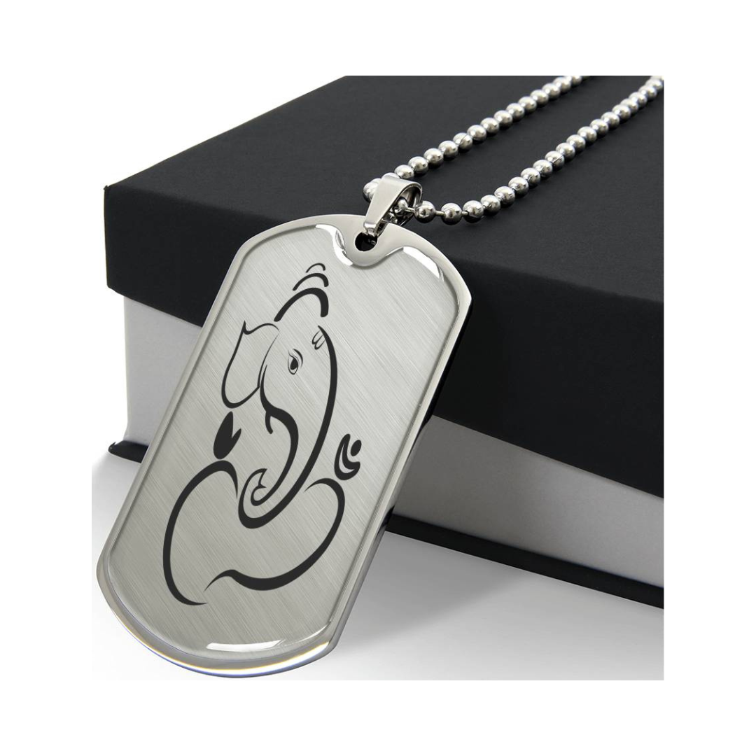 Graphic Dog Tag Pendant + Necklace - Bull, Personalized Military Dog tag, Men Engraved Necklace, Personalized jewelry gift for him