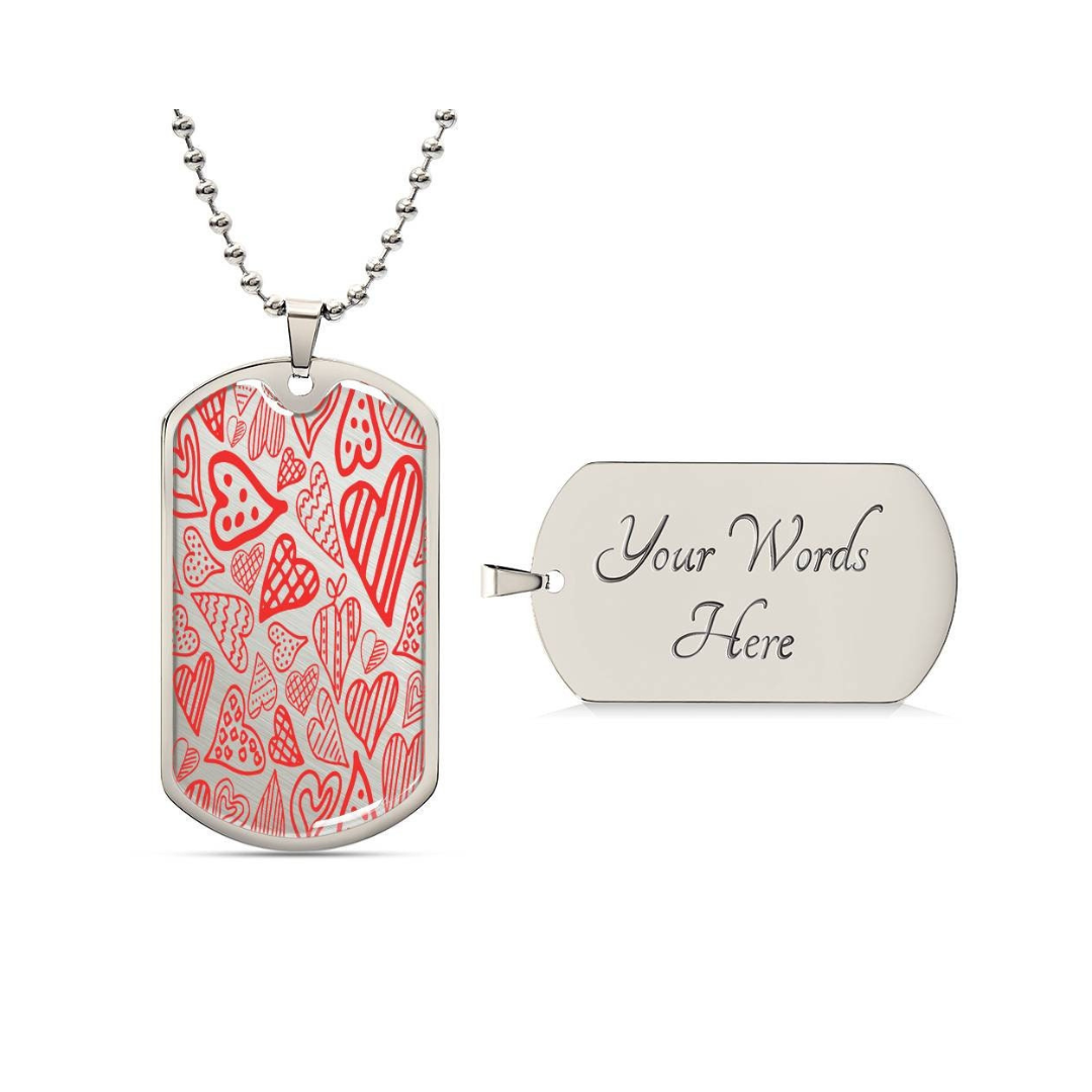 Graphic Dog Tag Pendant + Necklace - Bull, Personalized Military Dog tag, Men Engraved Necklace, Personalized jewelry gift for him