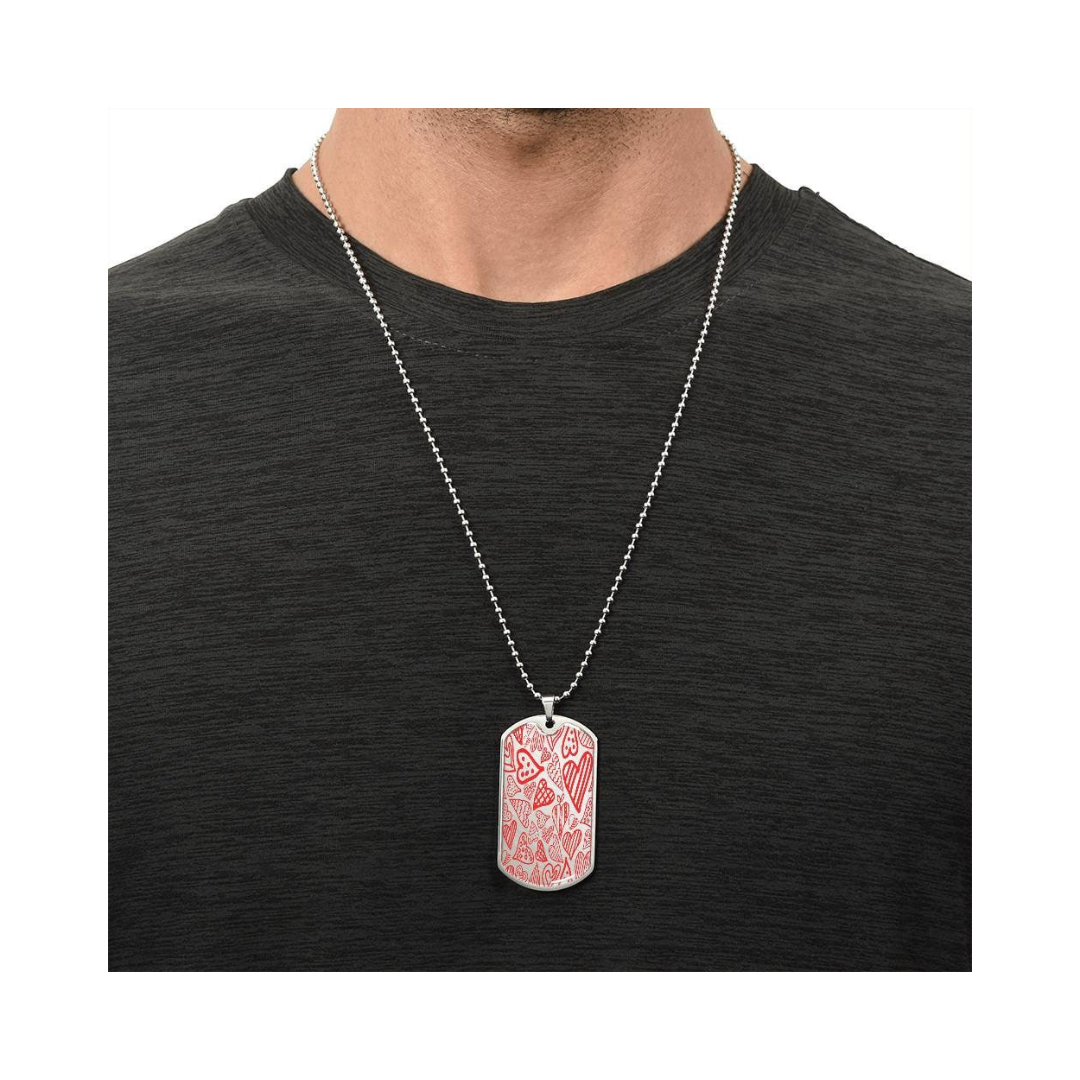 Graphic Dog Tag Pendant + Necklace - Bull, Personalized Military Dog tag, Men Engraved Necklace, Personalized jewelry gift for him