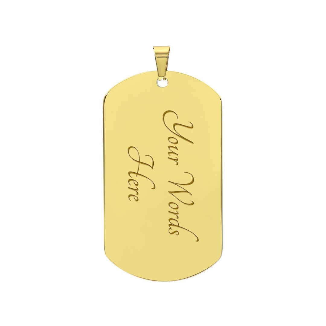 Graphic Dog Tag Pendant + Necklace - Bull, Personalized Military Dog tag, Men Engraved Necklace, Personalized jewelry gift for him