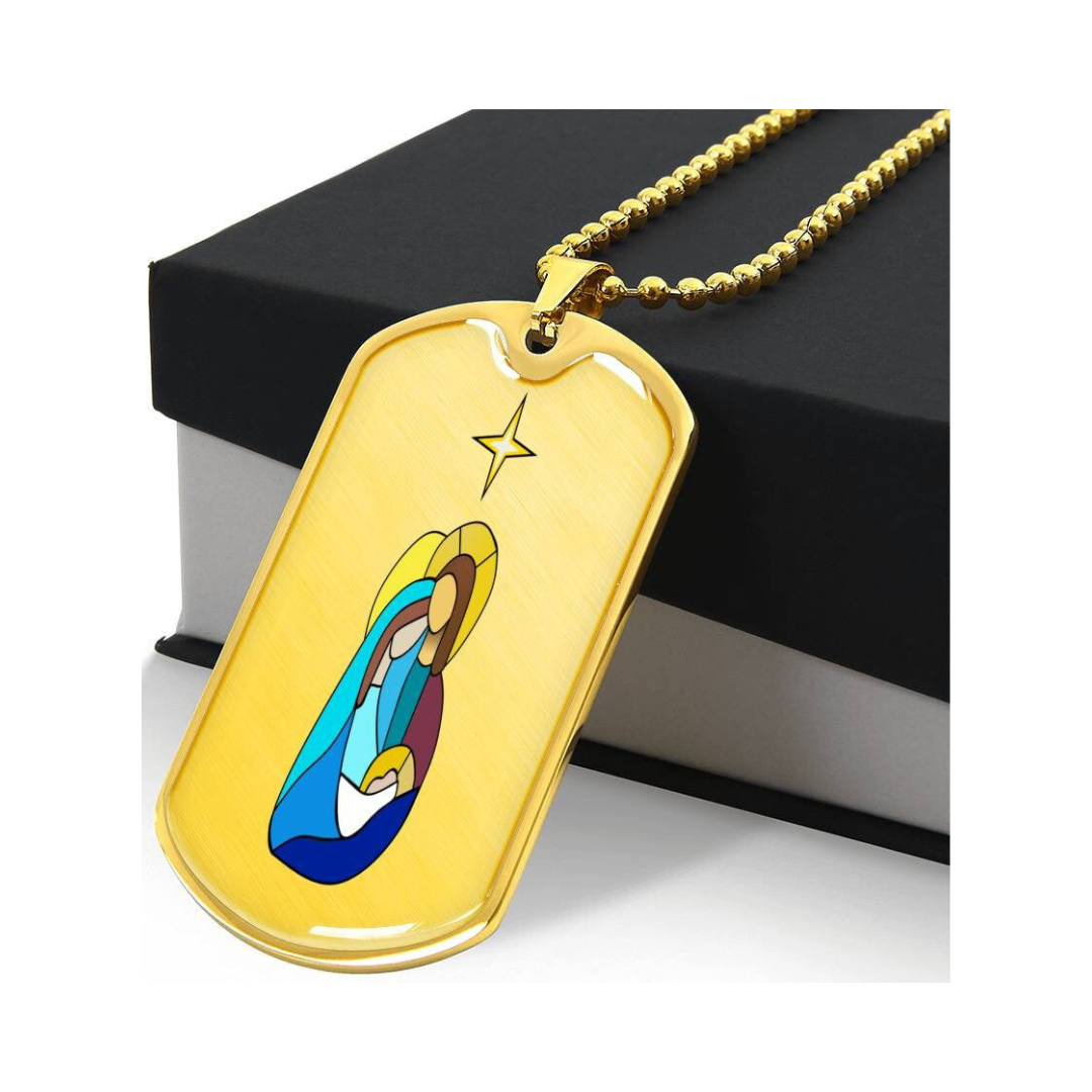 Graphic Dog Tag Pendant + Necklace - Bull, Personalized Military Dog tag, Men Engraved Necklace, Personalized jewelry gift for him