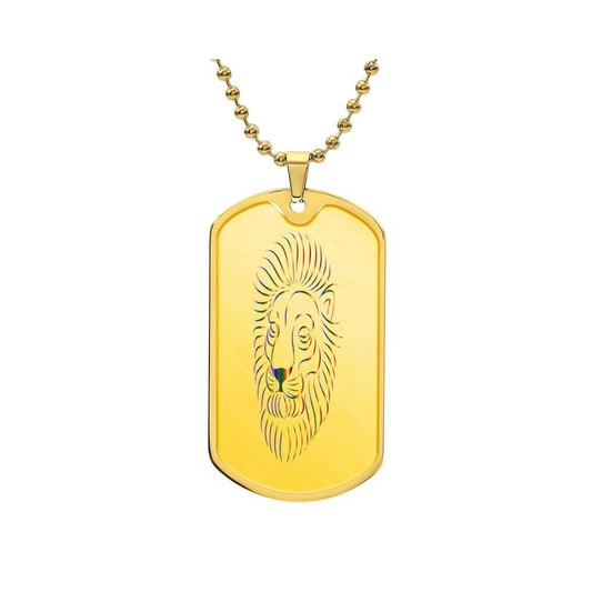 Graphic Dog Tag Pendant + Necklace - Bull, Personalized Military Dog tag, Men Engraved Necklace, Personalized jewelry gift for him